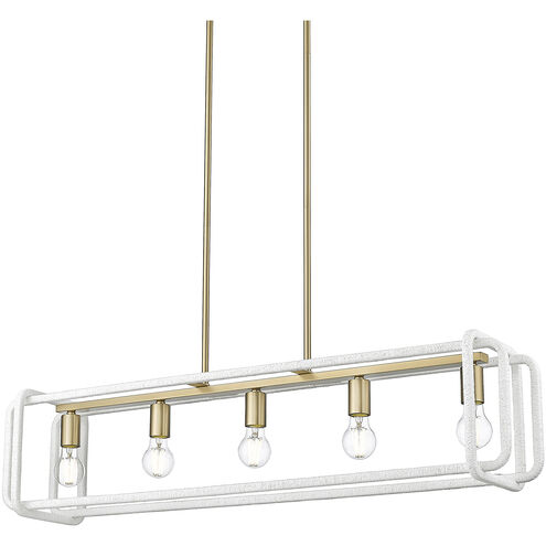 Camden 5 Light 41.13 inch Brushed Champagne Bronze Linear Pendant Ceiling Light